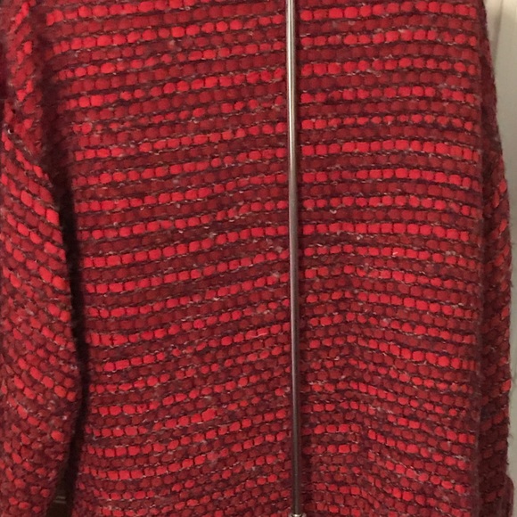 Vintage 80s Woven Red Suede Fringed Jacket, M - Picture 13 of 16